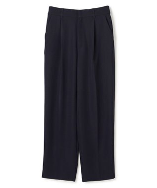 UNFILO 【ウエストゴム/セレモニー】ドライダブルクロス タックテーパードパンツ ネイビー