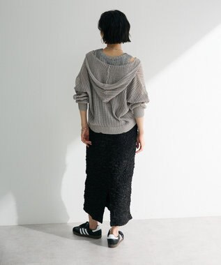Green Parks メッシュニットパーカー Gray