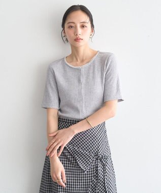 earth music&ecology チェーンリブラメカットソー Gray