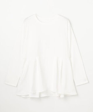 ANY L 【WEB限定】サテンコンビペプラムカットソー オフ