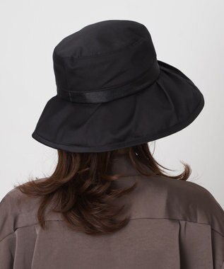 MOONBAT 【遮光100％/遮熱/UV】HIROKO KOSHINO(ヒロコ コシノ)遮光シアー カサブランカ 帽子 ゆったりMサイズ 手洗い可能/サイズ調整可能/日本製 ブラック