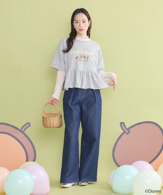 earth music&ecology チップ＆デール／フリル裏毛プルオーバー Gray Mixture