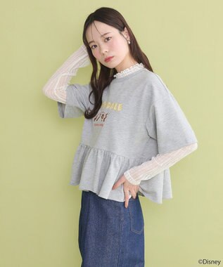 earth music&ecology チップ＆デール／フリル裏毛プルオーバー Gray Mixture