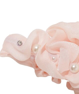 Maison de FLEUR オーガンジーパールエアリーバンスクリップ Pink