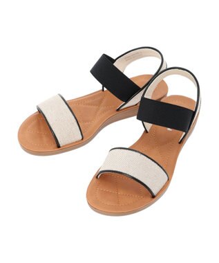 Green Parks ・ｒｉｃｈ　ｂｌｕｅ　雑材フラットサンダル Natural