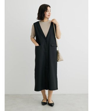 Green Parks ジレにもなる２ｗａｙＶネックジャンスカ Black