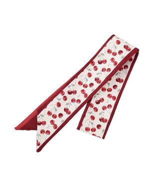 Maison de FLEUR チェリー柄プリントスカーフ Red
