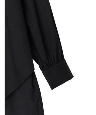 earth music&ecology ラッフルフリルチュニックブラウス Black