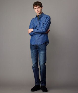 JOSEPH ABBOUD 【新たな環境配慮型素材使用】サスティナブルファブリック  テンセルツイル  シャツ ネイビー系