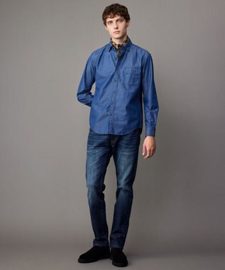 JOSEPH ABBOUD 【新たな環境配慮型素材使用】サスティナブルファブリック  テンセルツイル  シャツ ネイビー系