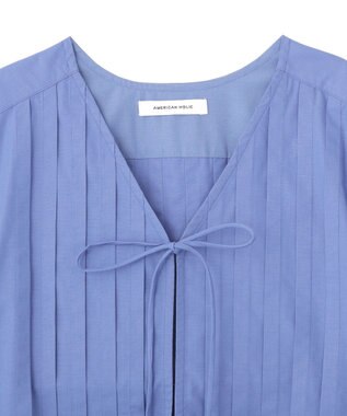 AMERICAN HOLIC 【イージーケア】ピンタックブラウス Blue