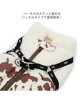 PET PARADISE Lee アウターハーネス 《牛柄》 小型犬 オフホワイト×ブラウン