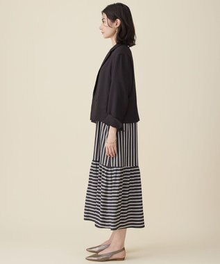 自由区 S 【セットアップ対応】リネンライクシンセティックショート ジャケット ダークブラウン