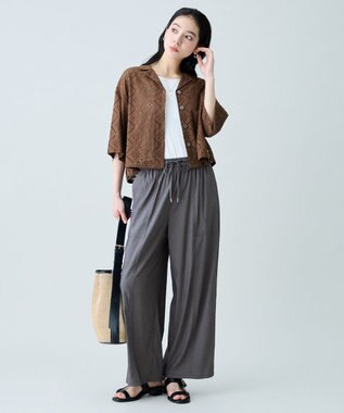 ANY 7daysデイリーリラックスパンツ（セットアップ着用可） グレーシャンブレー