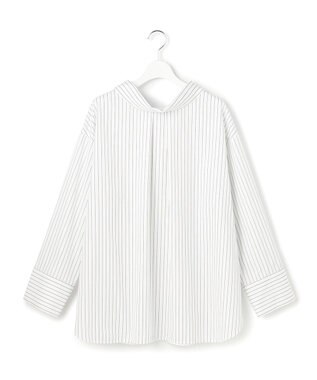 23区 【GOLD LABEL】コットンニドム 2WAYボウタイ ブラウス オフストライプ