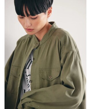 AMERICAN HOLIC ツイルＷポケットＡラインワンピース Khaki