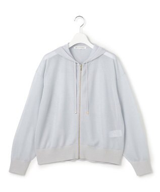 23区 【先行予約】シャイニーシアーニット ジップアップ パーカー