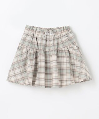 ANY KIDS 総柄スカパン エメラルドグリーン系×チェック