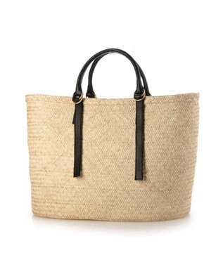 UNBILLION ペルケ perche / 牛革付属椰子かごマルシェバッグ ブラック