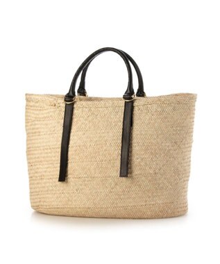 UNBILLION ペルケ perche / 牛革付属椰子かごマルシェバッグ ブラック