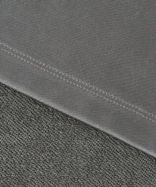 ICB L 【洗える】サテンボンディング クルーネックプルオーバー チャコール系