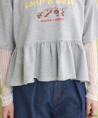 earth music&ecology チップ＆デール／フリル裏毛プルオーバー Gray Mixture