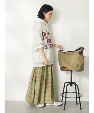 CRAFT STANDARD BOUTIQUE チェックギャザーロングスカート Light Green