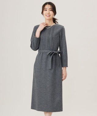  【セットアップ対応】ウールスムース タックディテール ワンピース