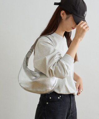 russet ソフトレザーラウンドショルダーバッグ【シルバー】(CE-1470-WEB) Silver