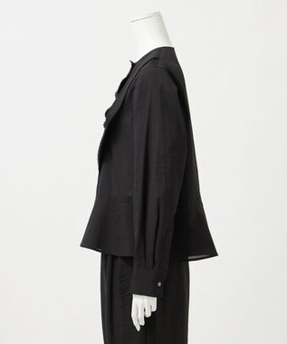 23区 【GOLD LABEL】トリアセテートオーガンジー プリーツブラウス ブラック系