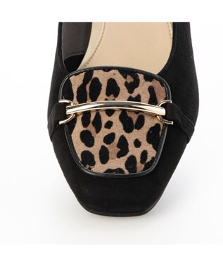 Riz raffinee <Riz raffinee>スクエアトゥヒールアップローファー ブラックスエード