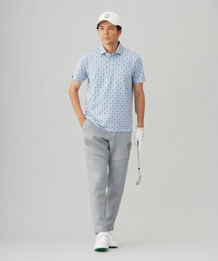 23区GOLF 【MEN】【吸水速乾/UVカット】アザミ小紋柄半袖ポロシャツ ダルブルー系5