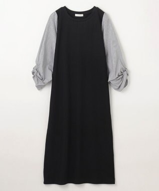 ANY コンビネーションワンピース ブラック×ストライプ