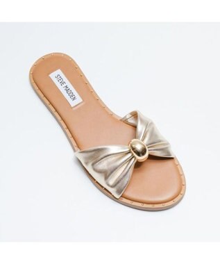 STEVE MADDEN DISPYギャザーリボンフラットサンダル ゴールド