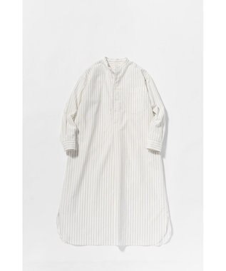 LENO STRIPE SHIRTS DRESS / ストライプシャツドレス WHITE STRIPE