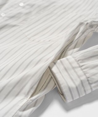 LENO STRIPE SHIRTS DRESS / ストライプシャツドレス WHITE STRIPE