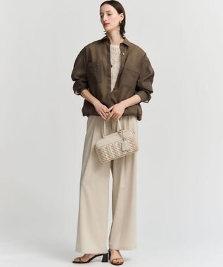 23区 【先行予約】コードエンブロイダリージャージー フレンチスリーブ カットソー ベージュ系