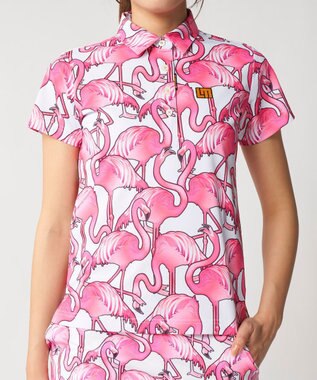 FILA GOLF／marie claire 【Loudmouth】柄ポロシャツ Pink Panic