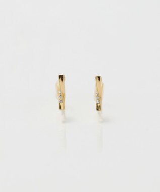 Phoebe 【金属アレルギー対応】【痛くないシリーズ】ツイストバービジューライトフィットイヤリング　ゴールド