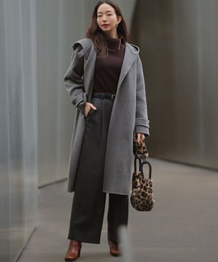 23区 【滝沢眞規子さん着用/VERY掲載/洗える】TWビエラ タック ワイド パンツ グレー系