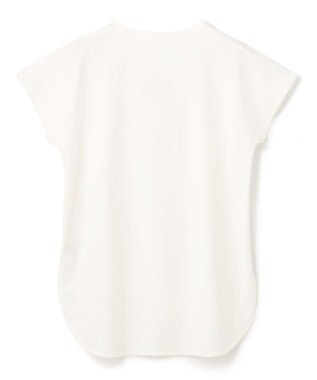 UNFILO L BEAUTY FORM ロゴ刺繍フレンチスリーブTシャツ 白[ロゴ小]