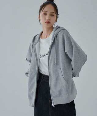 WEGO 【ユニセックス着用ITEM/SMLサイズ展開】リラックスフィットダブルZIPパーカー 杢グレー