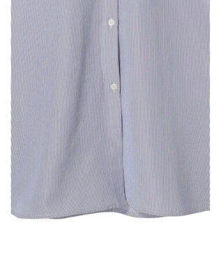 Green Parks レイヤードアソート柄シャツチュニック Stripe Blue