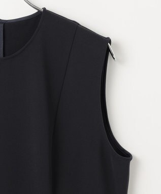 #Newans ＜亀恭子さんコラボ＞取り外し可能ケープ付きペプラムブラウス ネイビー