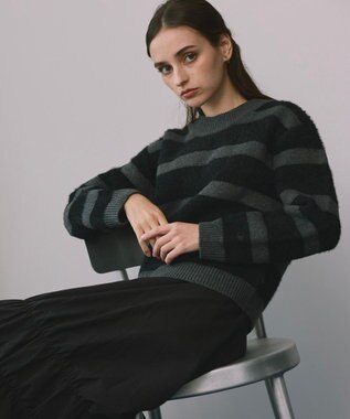 OP／FILA 【ocean pacific】ふんわりハグニットトップス ブラック