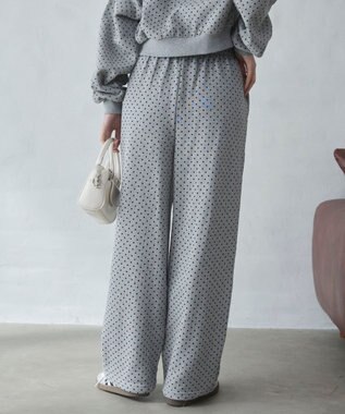 WEGO 【ウエストゴム/XSSMサイズ展開】スウェットワイドパンツ 柄2