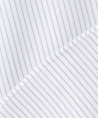 GOTAIRIKU 春夏向け【形態安定】SUMMERPREMIUMPLEATS_スナップダウンカラー 半袖ドレスシャツ(25年モデル) 白地×ネイビーストライプ