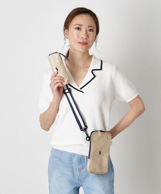 MOONBAT 【WEB限定セット/UV遮蔽率100％】POLO RALPH LAUREN （ポロ ラルフローレン）サコッシュ付き 晴雨兼用 折りたたみ傘 ポロポニー ベージュ