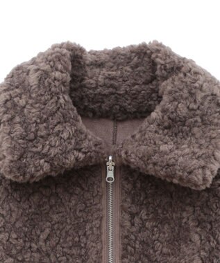 earth music&ecology リバーシブルフェイクムートンショートブルゾン モカ