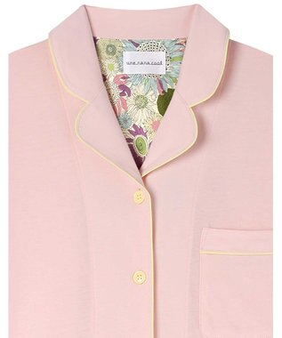 une nana cool 【綿100%】スビン天竺 半袖開襟パジャマ MADE WITH LIBERTY FABRIC ピンク